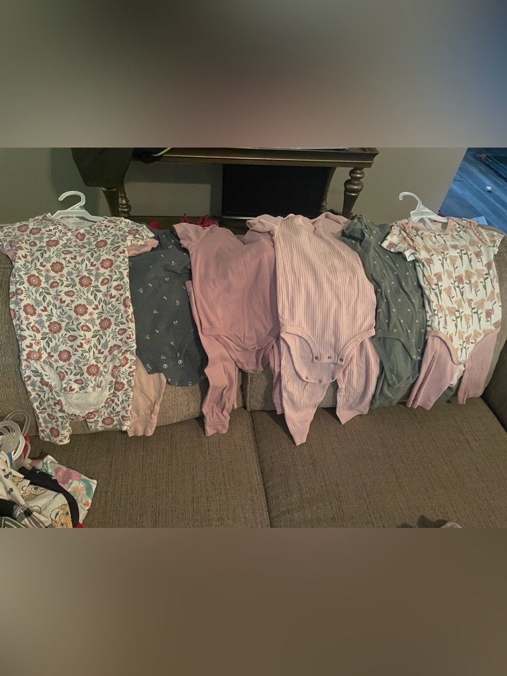 Carter's Girls Pink and Green Mixed Bodysuit Sets